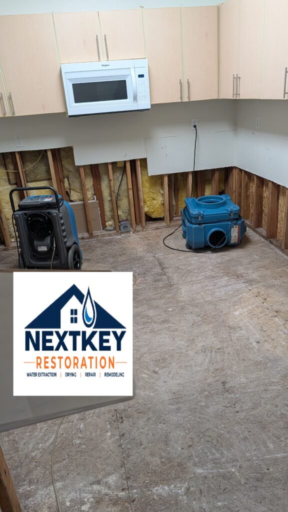 Thermal imaging camera detecting hidden moisture behind drywall